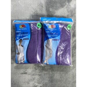 Fruit Of The Loom Thermal Underware Waffle Pant & LS Crew Top Purple XL (16-18)